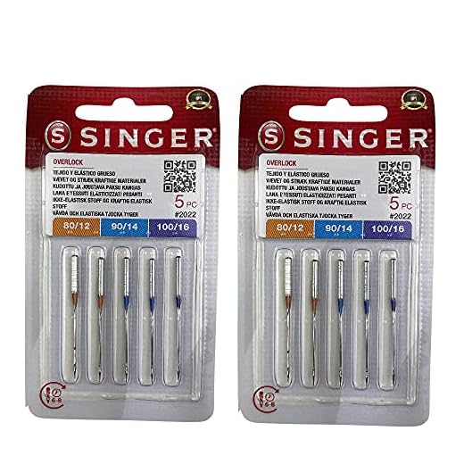 Singer Pack de 2 Paquetes de Agujas Overlock Singer 2022 ELx705 para Máquina de Coser Remalladora Singer 14SH