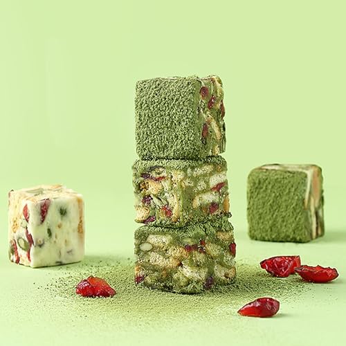 Gemischter Nusskrokant-Nougat,Traditioneller Nougat 200g-Traditionelle Chinesische Gebäck Snacks,Handgemachtes Rezept (Cranberry-Geschmack)