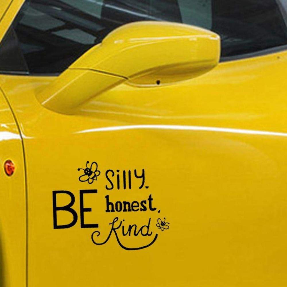 Stukk Stickers Bee Silly Honest Kind Fun Window Bumper Stickers Vinyl Decal 15.3CM x 11.8CM, Black