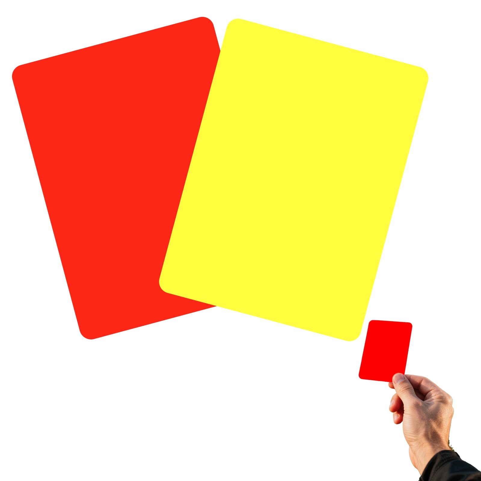 Tarjetas de árbitro para Fútbol Fútbol de PVC,Kit de Tarjetas de Árbitro de Deportes,2pcs,Tiene un Total de Dos Tarjetas Amarillas y Dos Tarjetas Rojas,para Juego de Fútbol Deporte Escolar