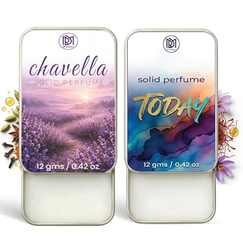 Image of Dr.Mashur Solid Perfume |Today&Chavella Alcohol Free Wax Perfume Balm, Long Lasting | Pocket Tin 12g, Pack Of 2| Non Greasy Smooth Glide, Travel Friendly Men And Women