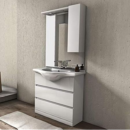 Bagno Italia Mobile Da Bagno Con Lavandino Arredo Bianco Con Specchiera Tettino E Pensile Inclusi Amazon It Casa E Cucina Mobile Bagno Con Lavandino E Specchiera