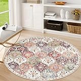 Lahome Alfombra redonda de enrejado marroquí de 6 pies,