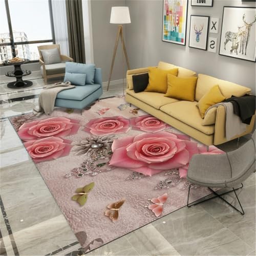 RUGMRZ Alfombras Pequeñas Dormitorio 160x230CM Alfombra Barata Rosa De Diseño para Sala Acolchada Infantil Y Moquetas Camas ModernasSala Estar niña patrón