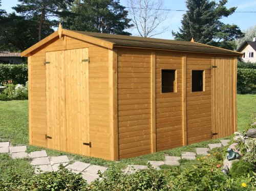 Box Casitas de madera caseta de jardín de madera de abeto 16 mm-10mq-205 X 175,5h