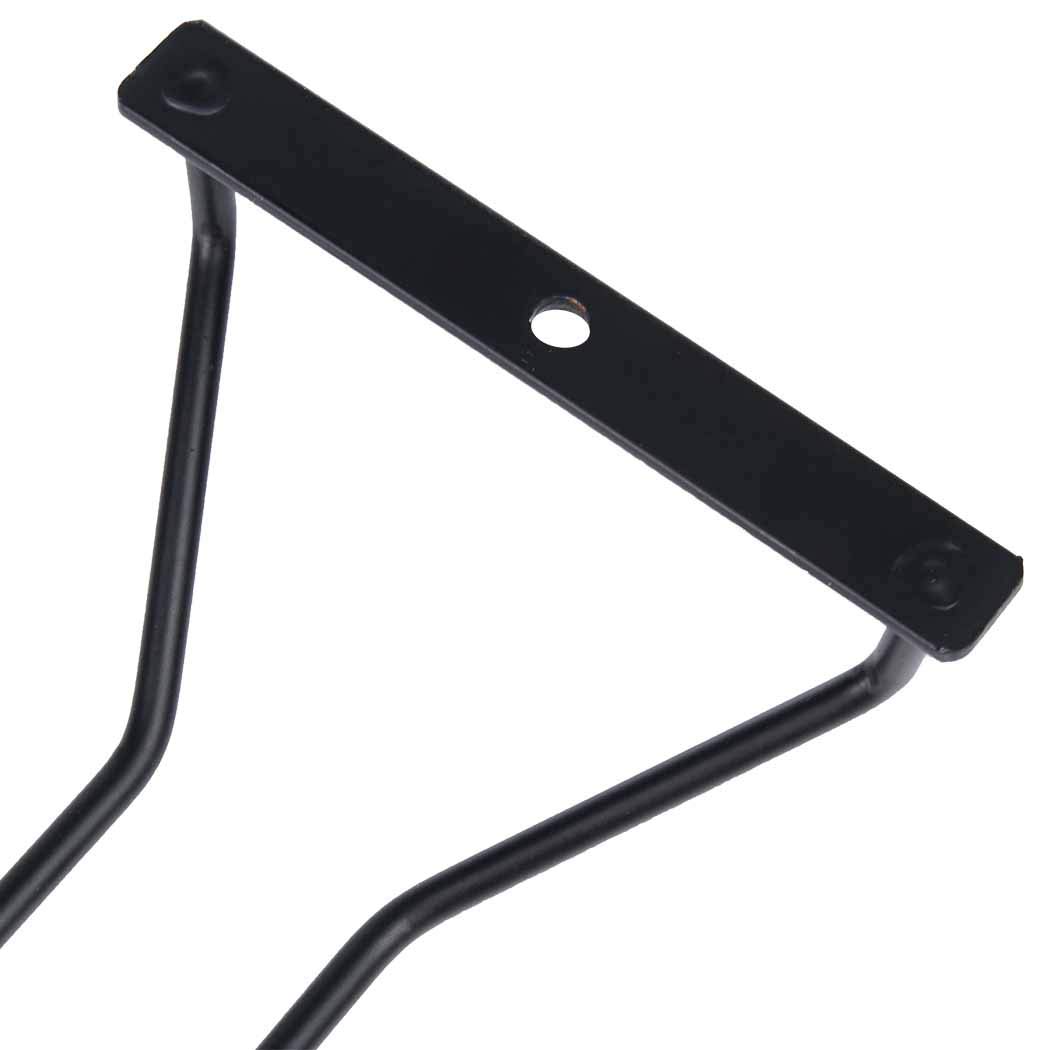 Supporto per bicchiere da vino sotto l'armadio nero, supporto per bicchiere da vino sotto la mensola, supporto per bicchieri da piedistallo, appendiabiti per bicchieri da bar, cucina, 35 cm