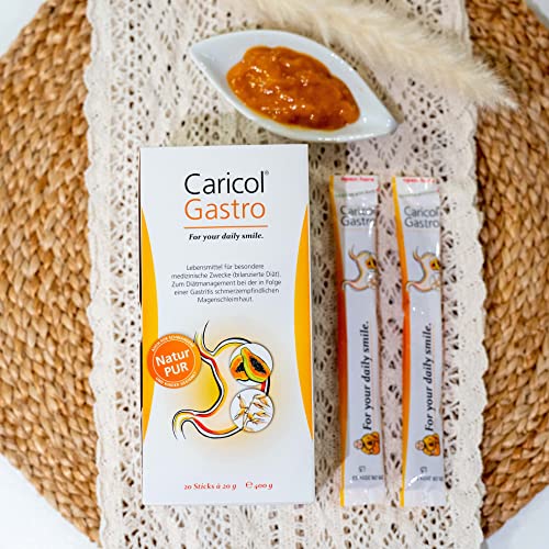 Caricol Gastro | 100% iges Naturprodukt | Unterstützung für die Magenschleimhaut | Mit der Kraft von Papaya & Biotin | Mit Papain | 20 Sticks à 20g | 200g