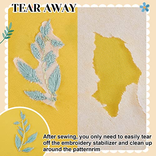 2 Rolls 12'' X 50 Yd Tear Away Embroidery Stabilizer, 1.8 Ounce Medium Weight Embroidery Backing For Machine Embroidery Hand Sewing Support #TOP3