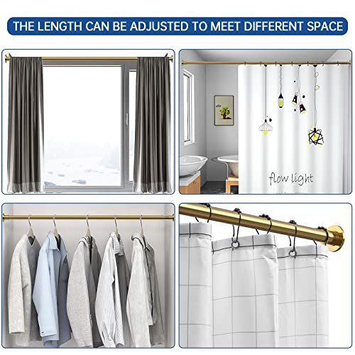 Image of BRIOFOX Industrial Shower Curtain Rod - Rustproof Non-Slip 43-72 Inches Tension Curtain Rod for Window or Bathroom, Sunglow Gold