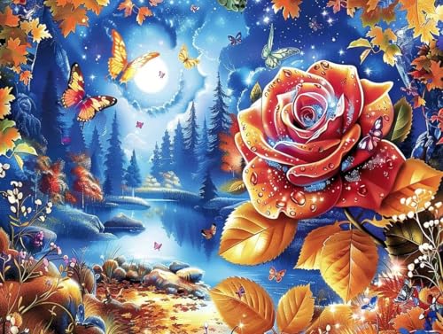 Diamond Painting fleurs pour adulte : kit complet 5D DIY grand format 90x120 cm C181