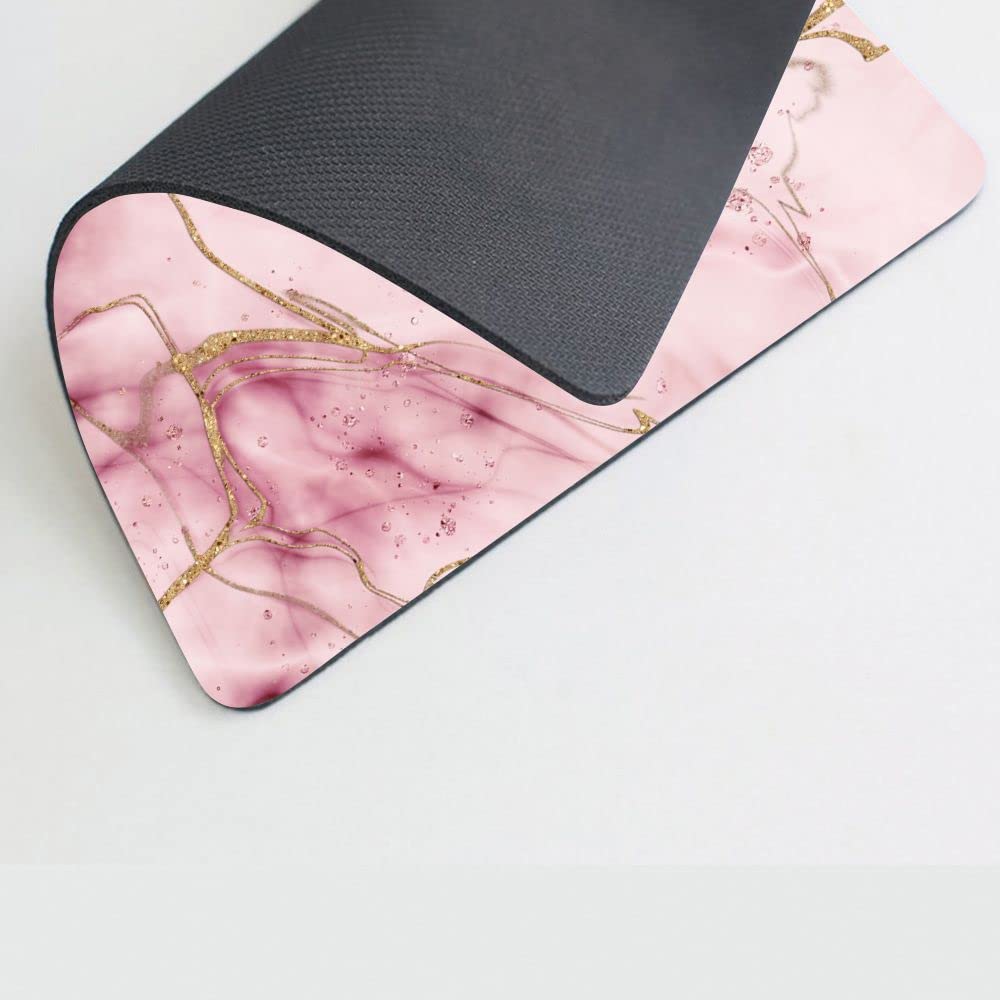 Alfombrilla De Ratón Personalizada Mármol Rosa - 20x20 Cm, Base Antideslizante