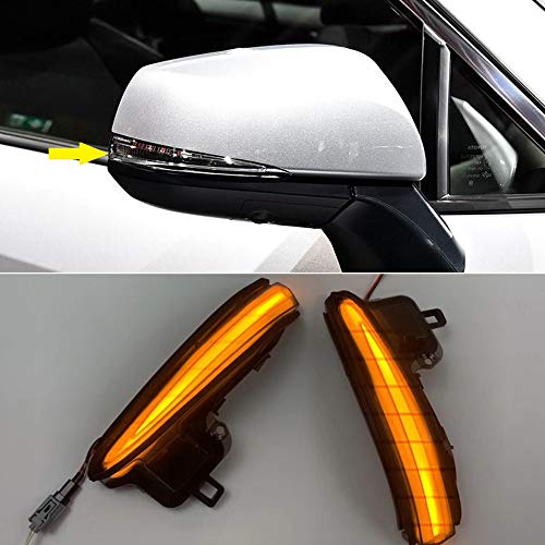 HIGH FLYING Car Accessories Led Side Mirrors, Sequential Dynamic Turn Signal Lights Indicator Strip 2pcs/Pair for Toyota Tacoma 2016-2019 2020, RAV4 XA50 2019 2020, Highlander XU70 2020 (Smoked Black) - Thumbnail 5