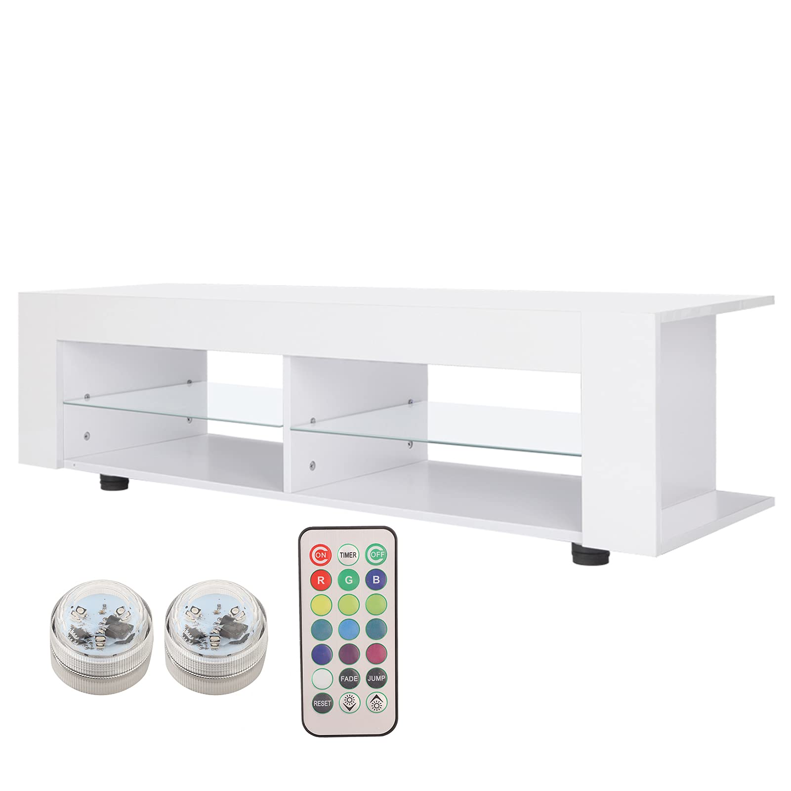 Buy TV Unit,White High Gloss TV Stand with 16 Colors LED RGB Lights LED TV Unit Stand