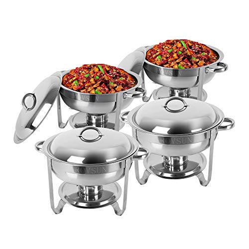 ROVSUN 5 Qt 4 Packed Full Size Stainless Steel Chafing Dish Buffet Silver