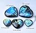 FZBHRO Large Heart Crystal Stones Healing Crystal Palm Polished Love Shaped Gemstones Blue Labradorite Heart Rock Meditation Gift 0.8-1.3Pounds