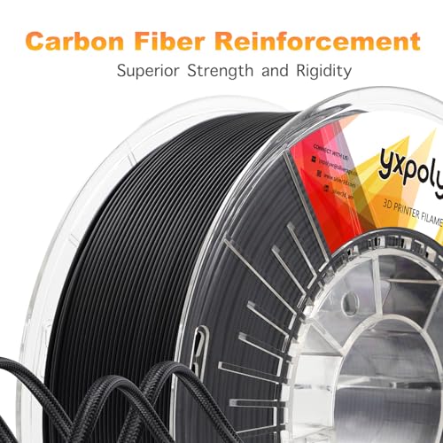 Image of 3D Printing Filament PETG CF PETG Carbon Fiber 3D Printer Filament 1kg 1.75mm, High Strength and Durability, Heat-Resistant, Low Warping, Black, Spool Lightweight & Heat-Resistant & Moisture Free