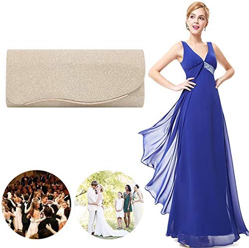 Queena Womens Shiny Sequins Evening Clutch Envelope Handbag Chain Purse for Wedding Party Prom Gift for Mom Wife Girlfriend Gold, 4189 Gold, one size - Image 6