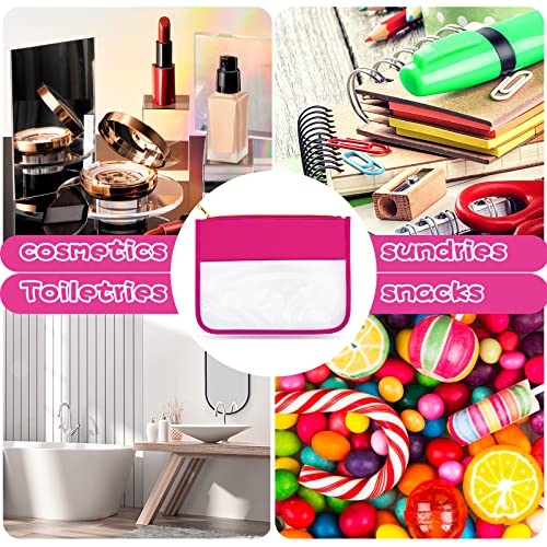 Lokfar Nylon Makeup Bag Diy Chenille Letter Clear Travel Zipper Pouch, Preppy Makeup Bag Clear Cosmetic Bag, Water-Proof Makeup Travel Pouch Snack Bags For Women Girls (Rose Red) #TOP7