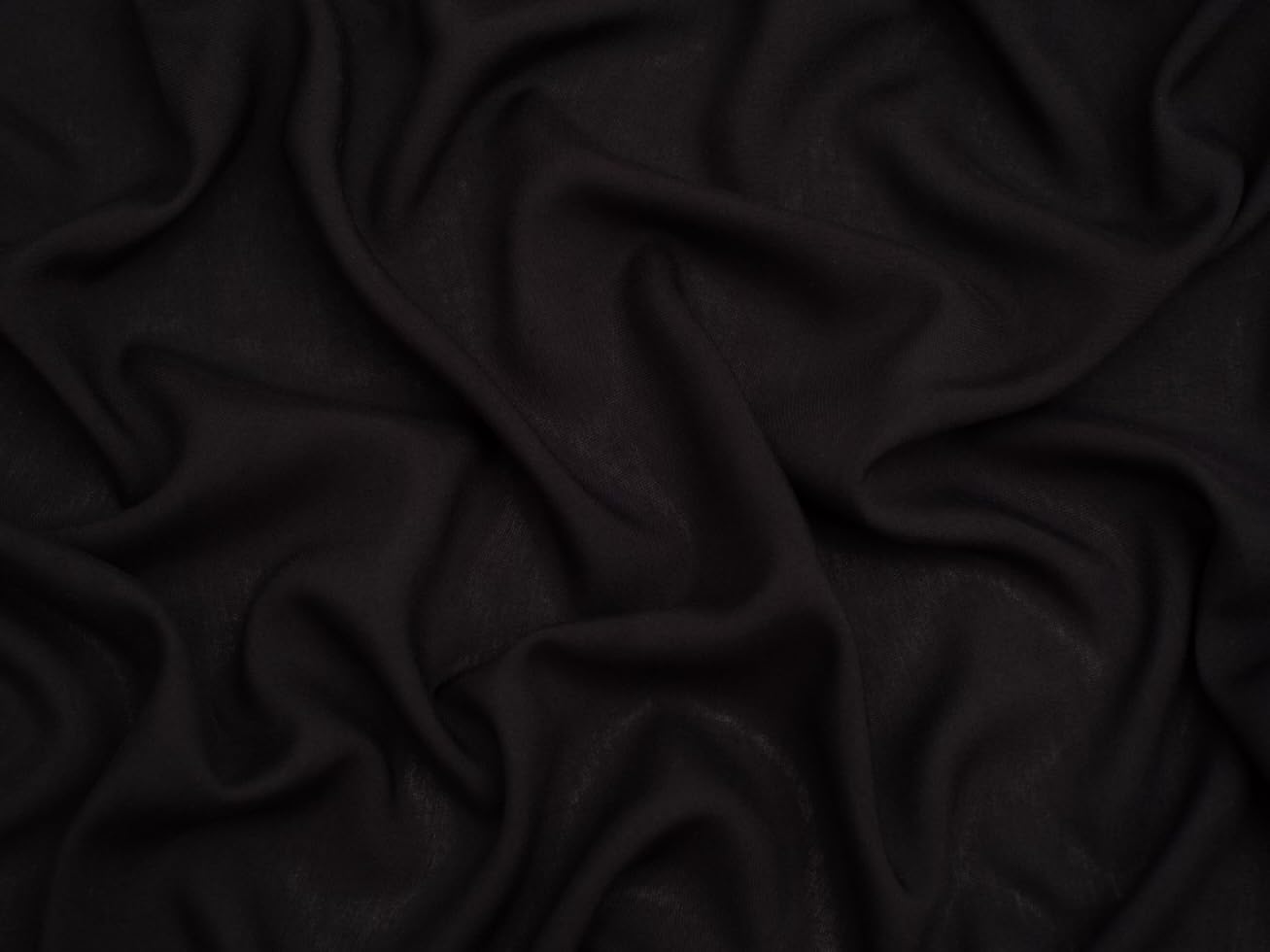 Minerva Black Viscose Challis Fabric - Per Metre