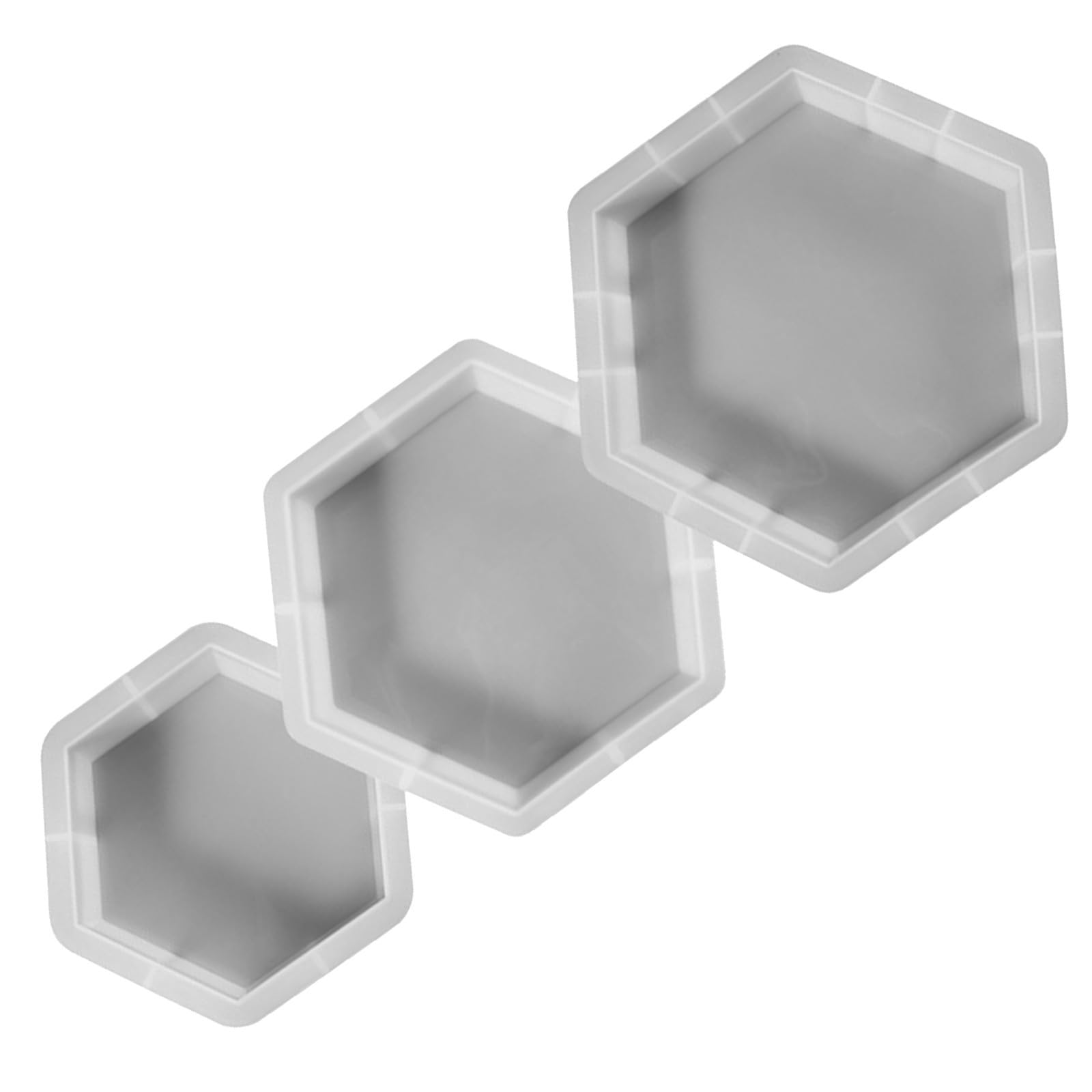 MAGICLULU 3 Pezzi Stampo in Silicone Esagonale per Resina Epossidica Superficie Liscia, Facile da Sformare, per Progetti Creativi a Casa