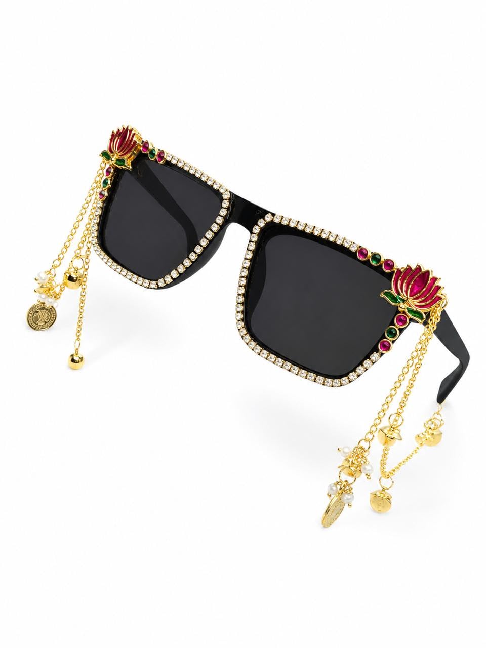 Bridal Sunglasses I Women's Kashmiri Lotus Designer Sunglasses By Shahina Creations. Funky Fashion UV Protected Shades. Boho Style. Premium Quality.-image-26