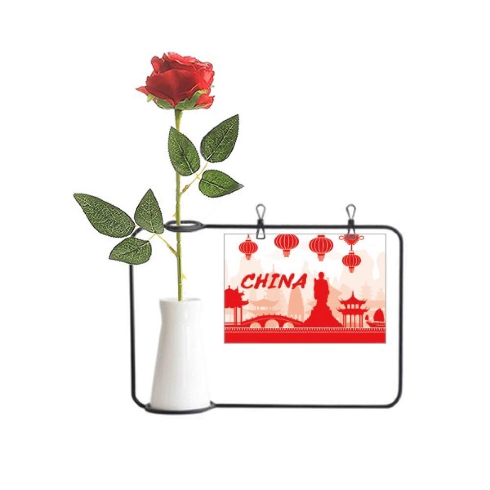 Rose artificielle suspendue pour une décoration romantique en bouteille