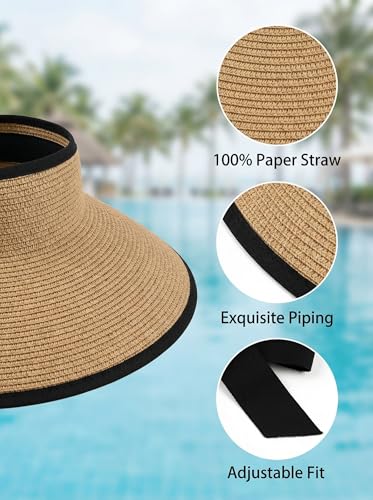 Sombrero visera para mujer con ala ancha y protección UV miniatura 5