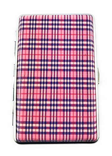 Etui en métal pour Ranger 14 Cigarettes Longues 10 cm 100'S Motifs écossais au Choix (Motif B)