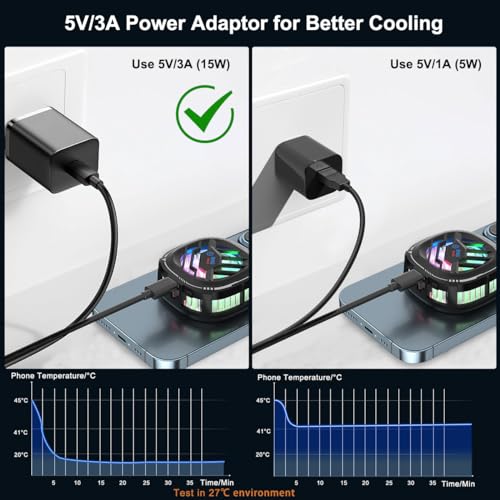 Image of MOBILIFE Mobile Cooler, 15W Magnetic Cooling Fan for Gaming Phones, Instant Cooling with Semiconductor Technology for iPhone & Android