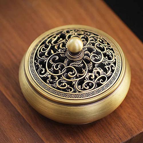 Cone Incense Burner For Incense Cones Pure Brass Vintage Metal Incense Holder Bowl Fireproof Non-Fading Rust-Proof Copper Incense Burner For Office And Home #TOP2