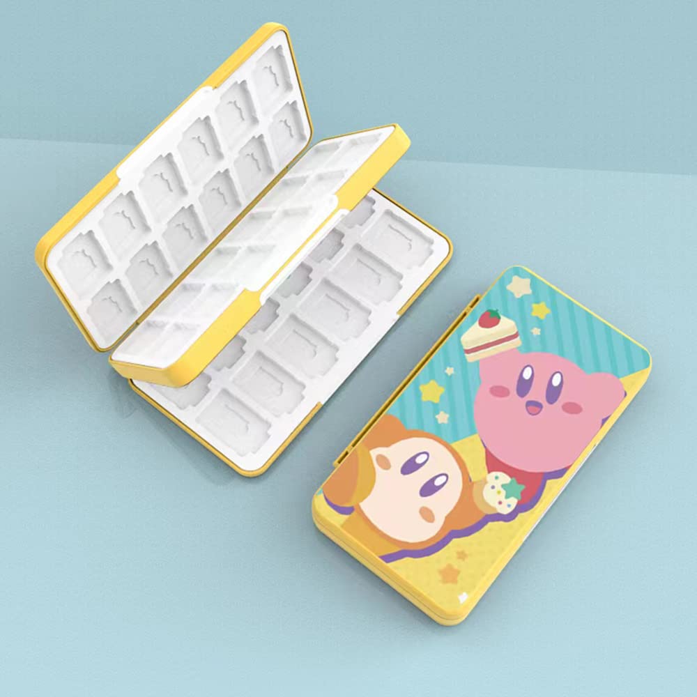 PERFECTSIGHT 48 Switch Game Card Case for Nintendo Switch OLED, Switch Lite, Cute 48 Game Holder Cartridge Case for Game Cards and SD Cards, Kawaii Portable Compact Storage Case Box, Kirby Waddle Dee