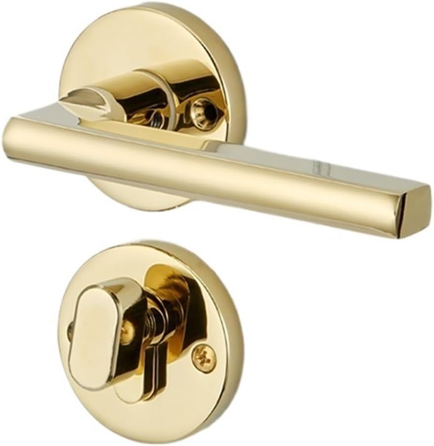Bedroom Room Interior Door Lock PVD Split Lock zinc Alloy Magnetic Silent Door Lock Light Luxury Room Door Lock(PVDGolden Door Lock)