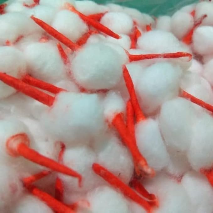 Mechas de Algodón para Diya, Redondas, Pack de 100