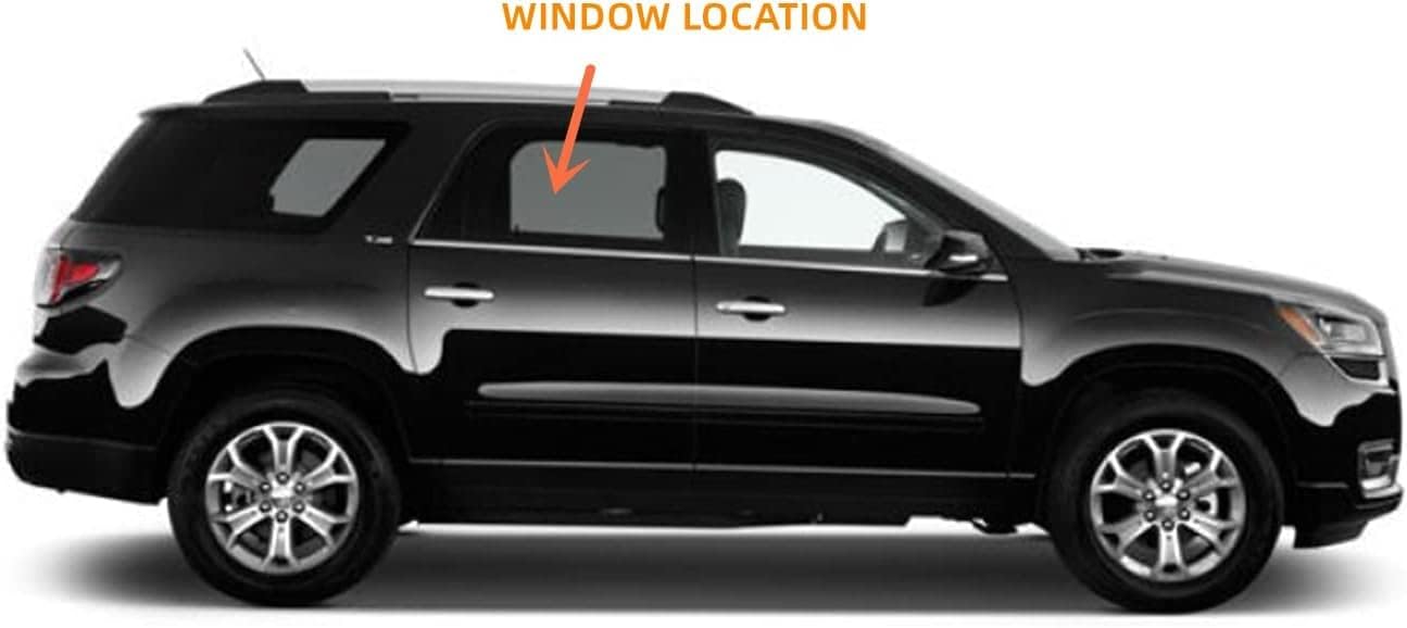 Passenger/Right Side Rear Door Window Glass Replacement for GMC Acadia 2007-2016 / Acadia Limited 2017 / Saturn Outlook 2007-2010