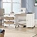 Sauder Folding SewingTable & Craft Cart Storage Cabinet, in Soft White
