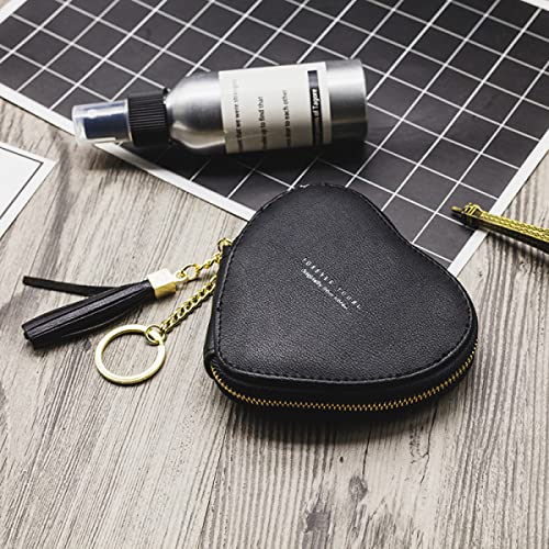 Jsgm Heart Shape Cute Coin Purse - Small Keychain Coin Pouch, Can Put Key Chain Coins Bills Jewelry Earphones, Suitable For Ladies And Womens Wear, Valentines Day Gifts For Her(Multiple Colour), Blue #TOP1