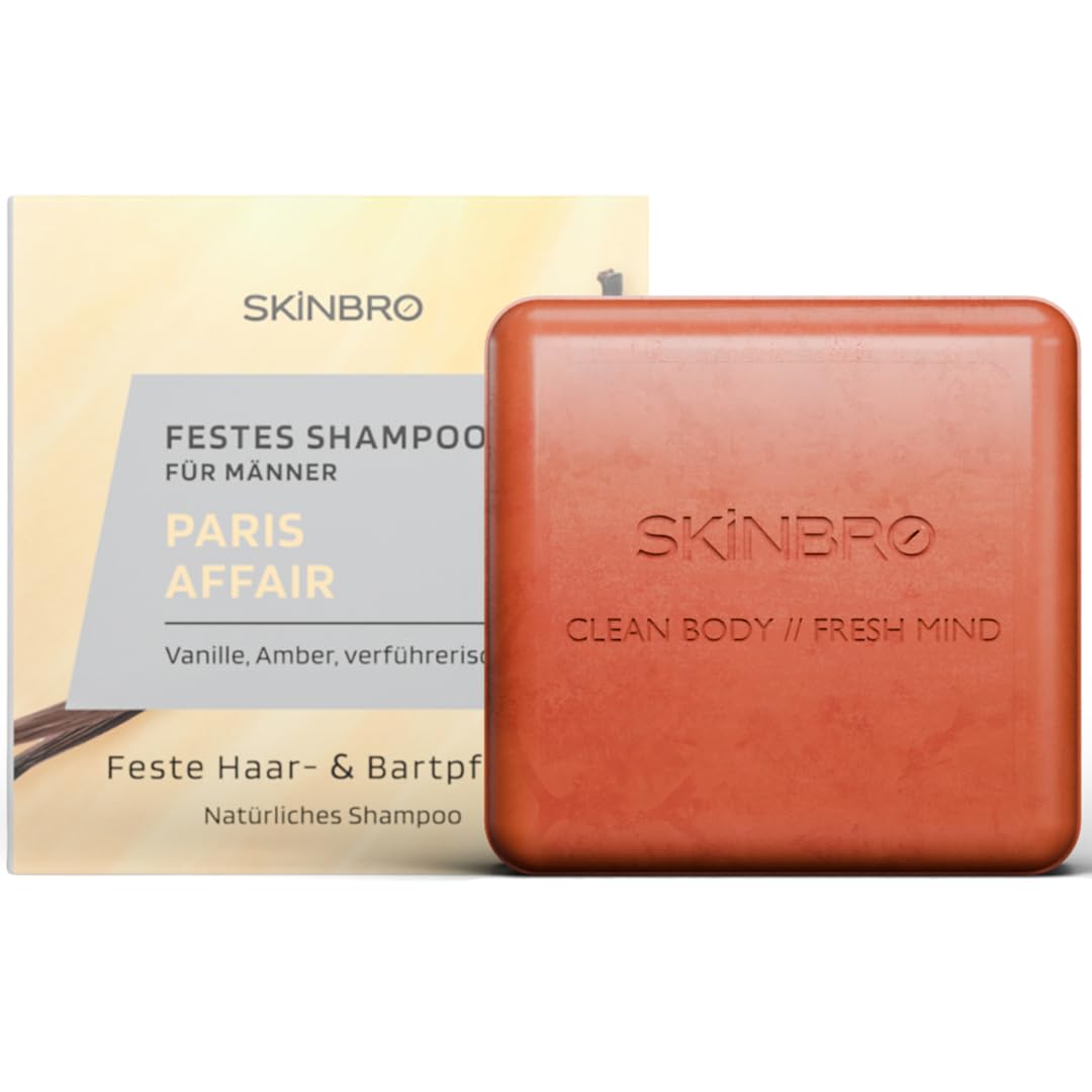 SKINBRO Set: 2x Festes Duschgel Monte Carlo Charm & 2x Festes Shampoo Vanille – Vegane 4-in-1 Pflege für Haar, Bart & Körper – Nachhaltig & Ergiebig