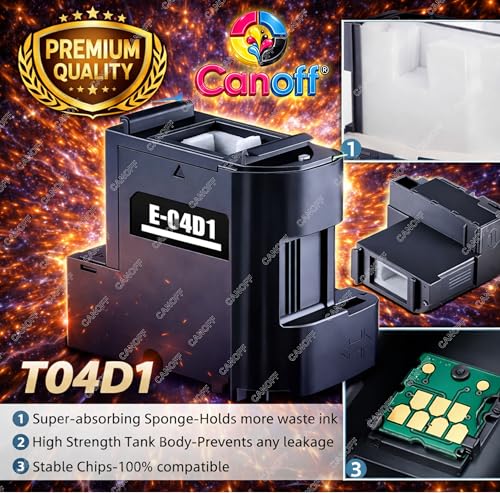 Image of CANOFF Maintenance Box for Printers T04D1 Ink Maintenance Box Compatible for ET-15000 ET-4760 ET-3700 ET-3750 ET-3760 ET-3850 ET-4850 (T04D1 Maintenance Box)