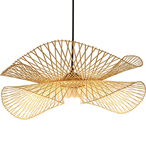 Lampes suspendues japonaises en bambou pour décoration îlot de cuisine et chambre