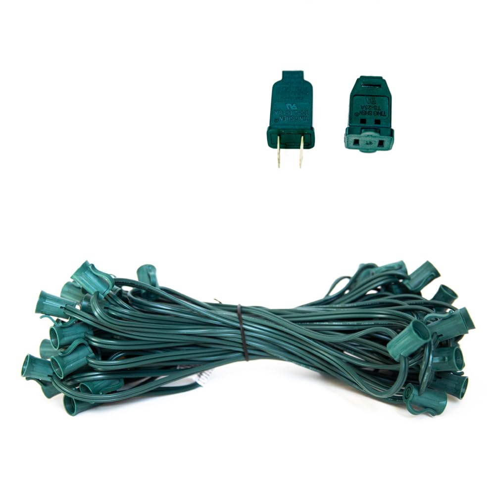 Amazon.com: EZLS C7 Light Strand SPT-2 50ft Green Wire C7