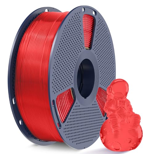 SUNLU TPU 3D Printer Filament 1.75mm, High Speed 95A TPU Filament, 1KG Flexible 3D Filament for Fast Printing, Dimensional Accuracy +/- 0.03mm, Suitable for Most FDM 3D Printers. (Clear Red)