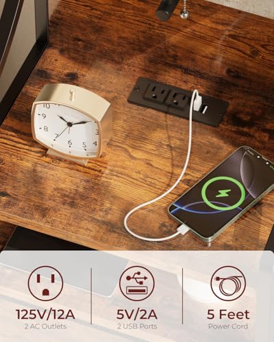 Table de chevet avec station de charge Evermagin pour éliminer les câbles au sol du lit