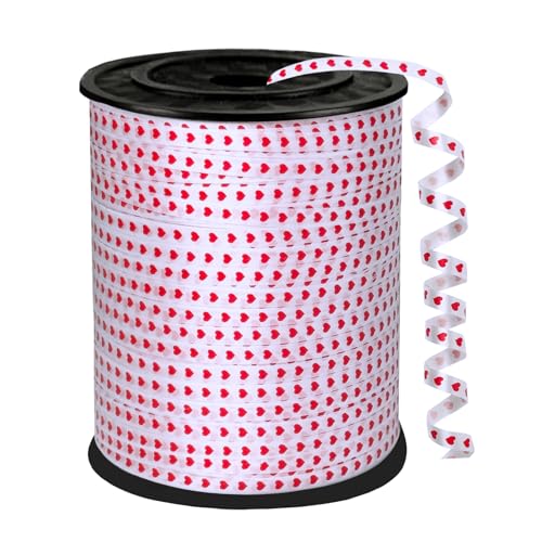 500 Yards Valentine Ribbon 1/5 Inch Ribbon Balloon String for Valentine Day Mothers Day Wedding Anniversary Birthday Party Decorations