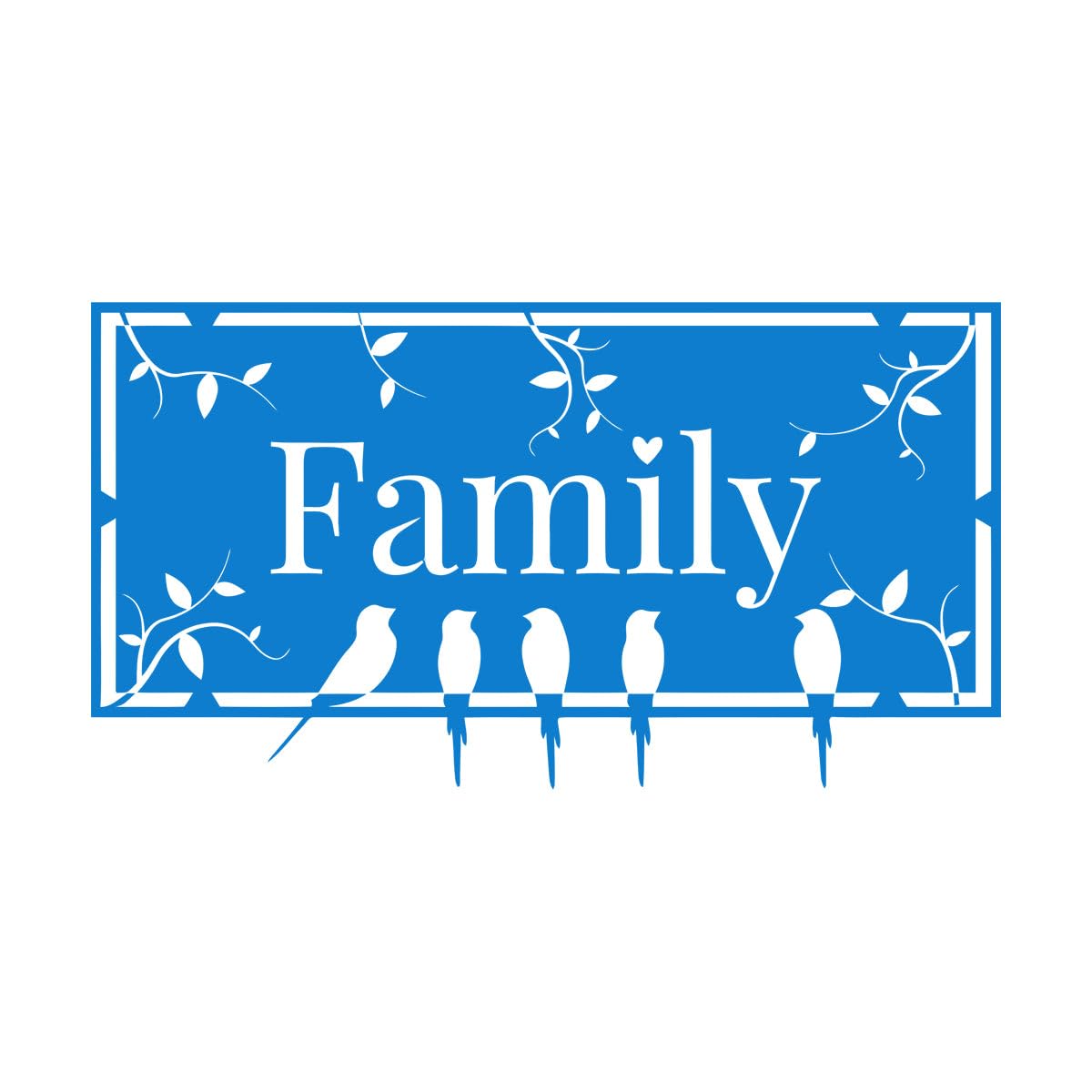 Wall Stickers Welcome to Home Family Birds Silhouette 72x132.6cm Personalized Customization Extra Large Blue — image 1