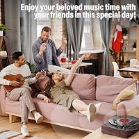 Vinyl Record Player Turntable with Built-in Bluetooth Receiver & 2 Stereo Speakers, 3 Speed 3 Size Portable Retro Record Player for Entertainment and Home Decoration — image 8