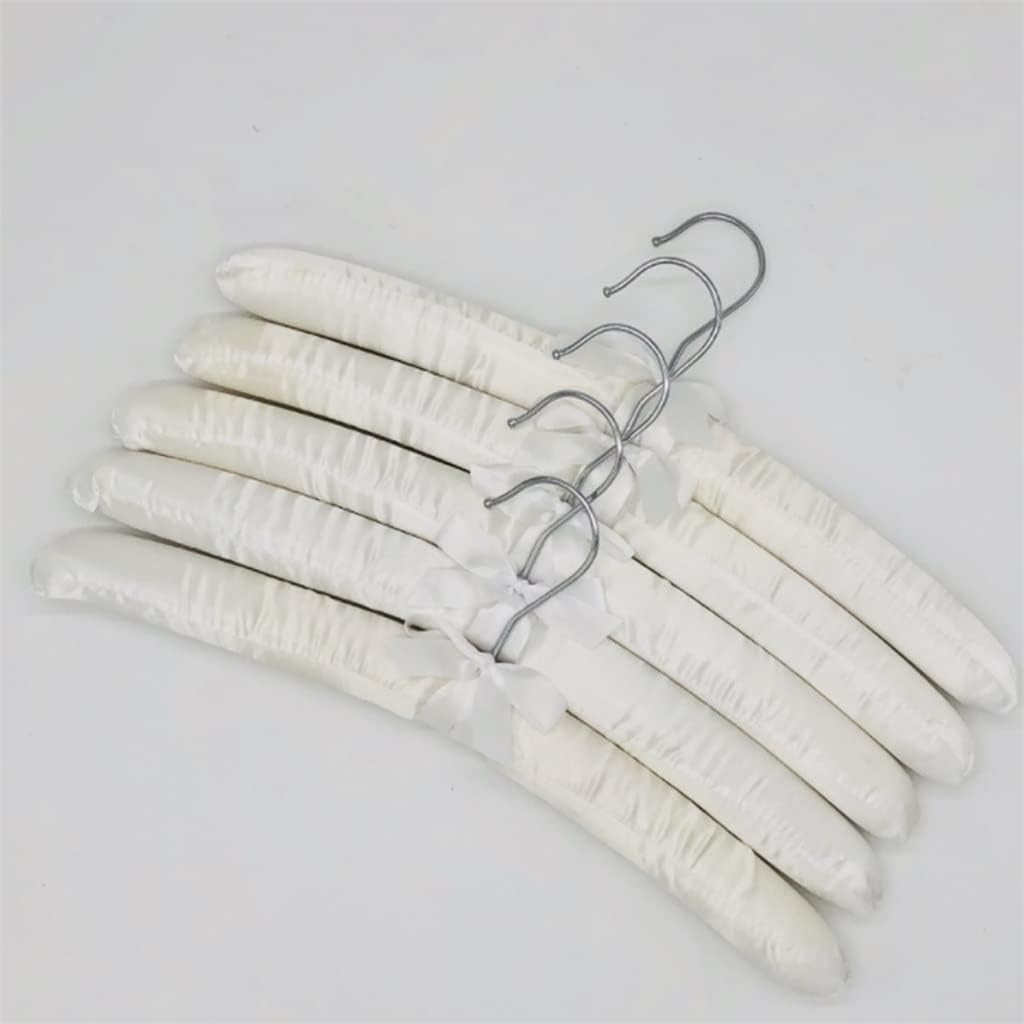 38cm Portable 5pcs White Satin Padded Top Hangers Clothes Coat Hanger Hook Hoteal Home Supplies