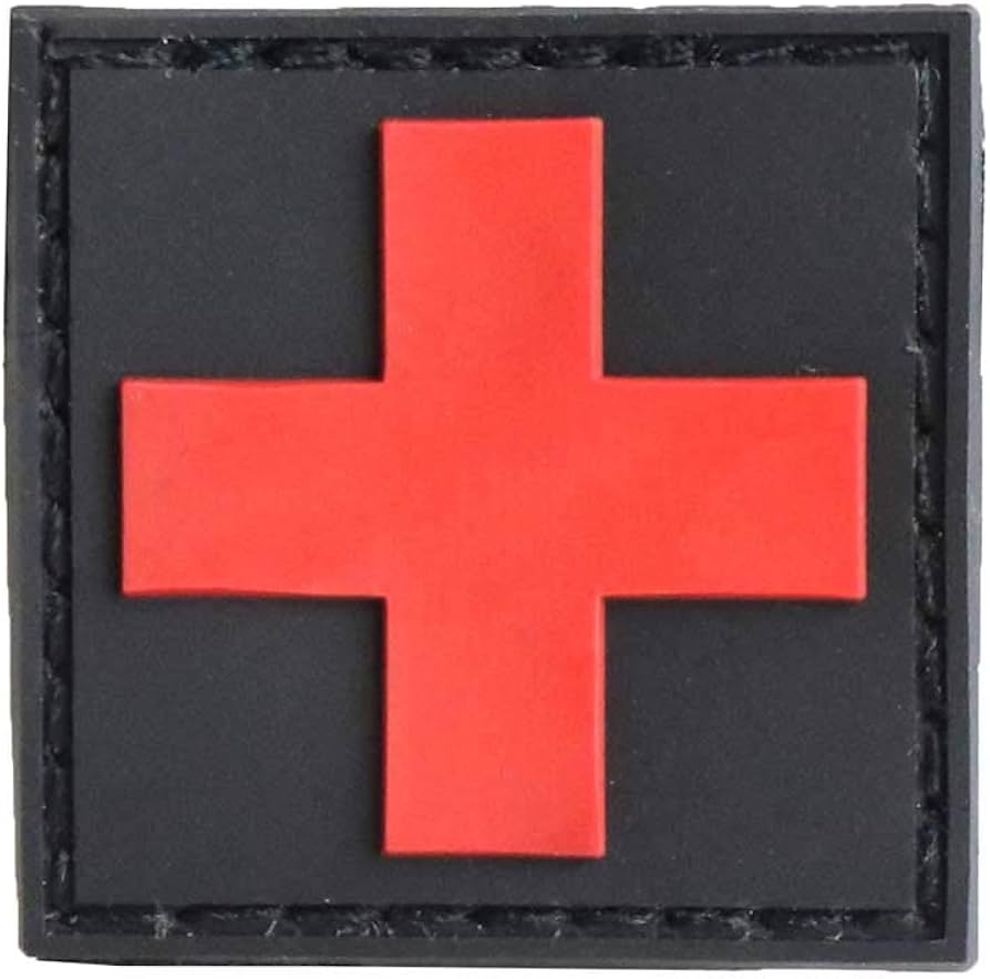 Amazon | SHENKEL 十字 クロス 衛生兵 ワッペン パッチ PVC製 ブラック