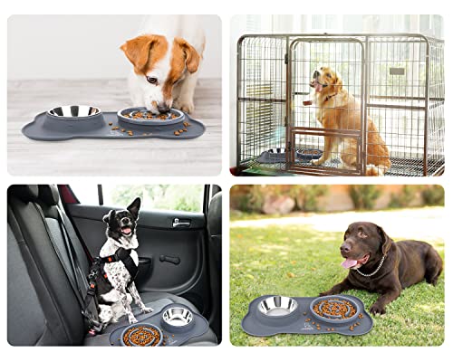 Pecute Gamelle Anti Glouton Chien Chat 3 en 1, Gamelle d'alimentation Lente avec Base Antidérapante, favorise Une Alimentation Saine et Une Digestion Lente, pour Petit Moyen Animal Domestique(Gris) Pecute Gamelle Anti Glouton Chien Chat 3 en 1, Gamelle d'alimentation Lente avec Base Antidérapante, favorise Une Alimentation Saine et Une Digestion Lente, pour Petit Moyen Animal Domestique(Gris)
