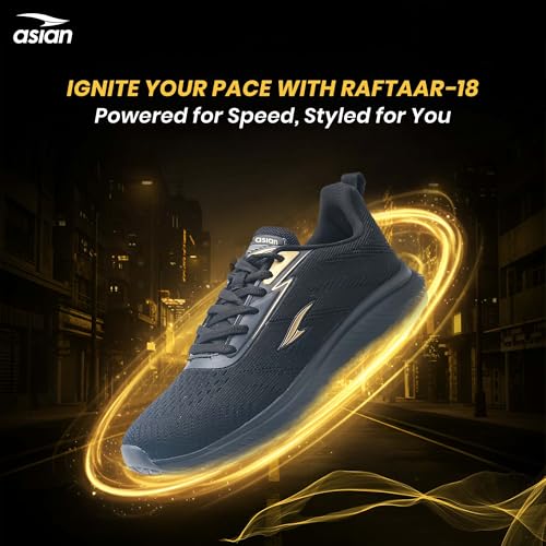 Image of ASIAN Raftaar-18 Sports Shoes for Men | Stylish Knit Mesh Shoes with Memory Foam | Responsive Sole Grip for Running, Gym, Training