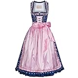 Krüger Feelings Damen Trachten-Mode Midi Dirndl Alma in Blau traditionell, Größe:32, Farbe:Blau
